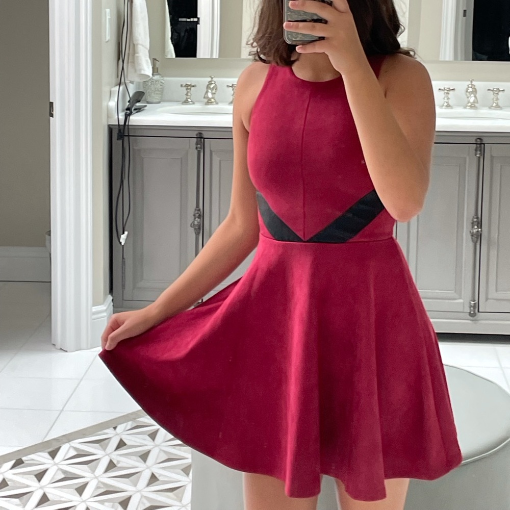 Red Velvet and Leather dress